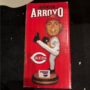 Red and White Baseball Decor Bobblehead